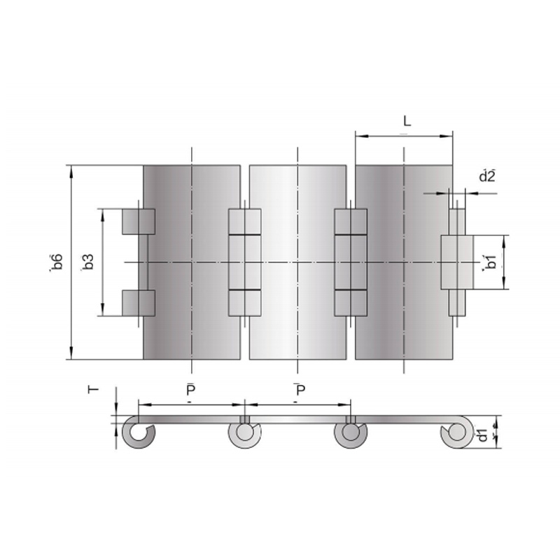 Flad top transportørkæde