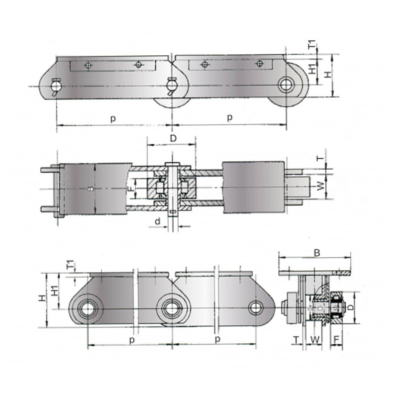Metallurgisk Heavy duty flad top transportørkæde